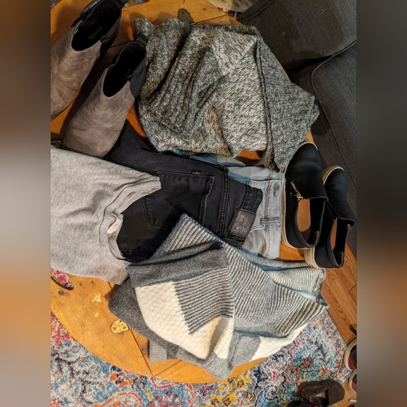 Lovestitch gray color block cardigan S/M oversized - Picture 10 of 11